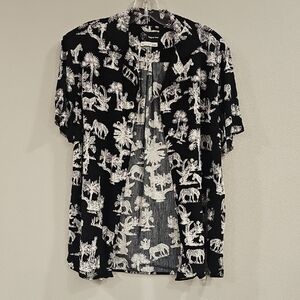 Original Use Black and White Lightweight Shirt Jacket